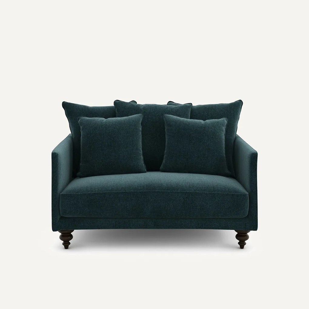 2-zits compacte bank in chenille fluweel, Lazare