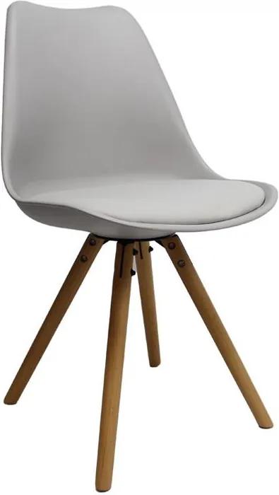 Viverne | Eetkamerstoel Bern breedte 49 cm x diepte 54 cm x hoogte 83 cm grijs eetkamerstoelen kunststof, hout, kunstleer (imitatieleer) meubels stoelen & fauteuils