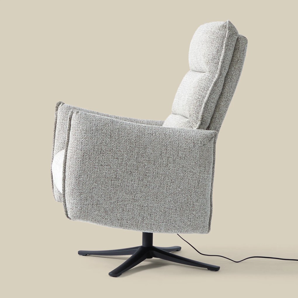 Elektrische Relaxfauteuil Creme Stof