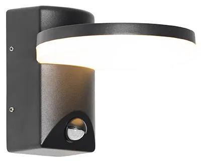 Buiten wandlamp met bewegingsmelder zwart incl. LED IP54 bewegingssensor - Esmee Modern IP54 Buitenverlichting rond