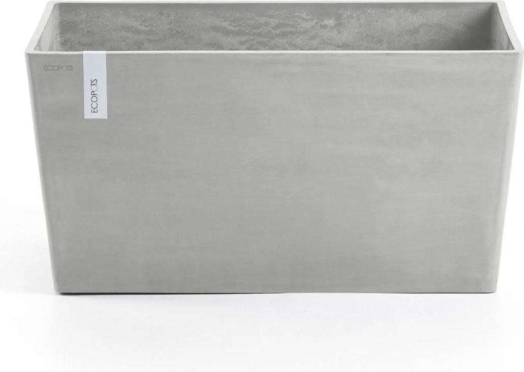 Ecopots bloempot Paris 60 - Rechthoekig - White Grey - 60 x 26,2 x H40,5 cm
