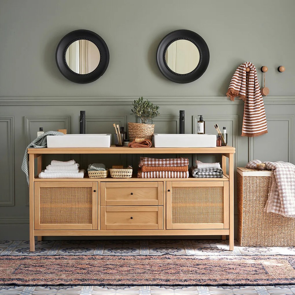 Handdoek in badstof 500 g, gestreept, Arzon