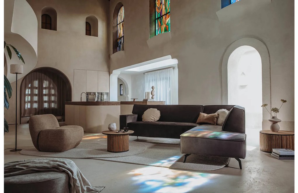 Goossens Salontafel Adel, Rond 60 x 60 cm met overstekend blad