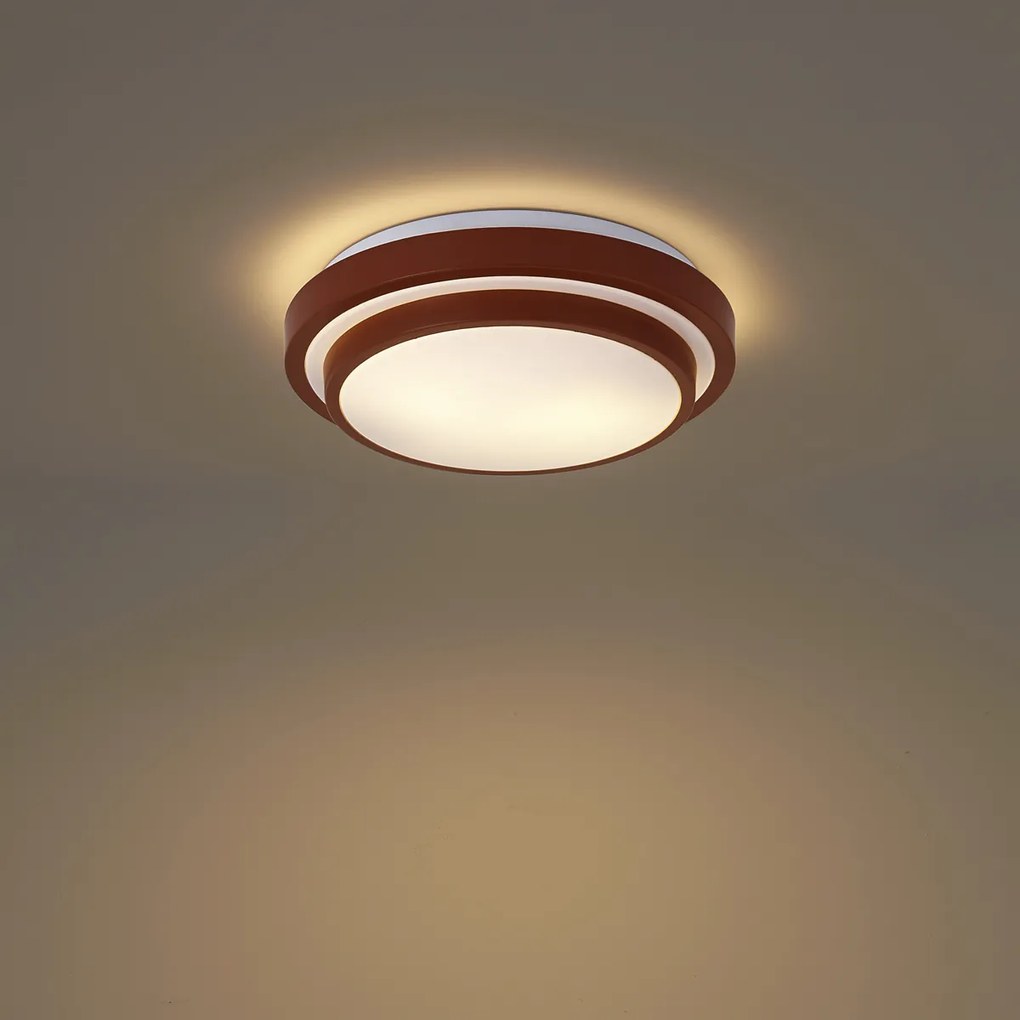Moderne plafondlamp sienna met wit 34cm IP44 - Walden