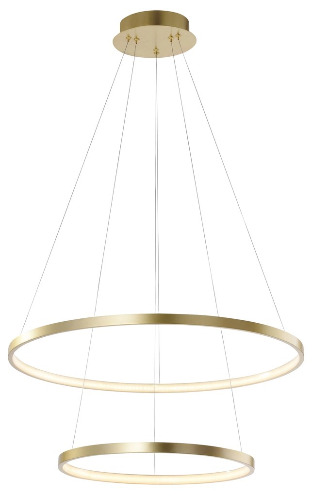 Eettafel / Eetkamer Moderne ring hanglamp goud incl. LED - Anella Duo Modern rond Binnenverlichting Lamp