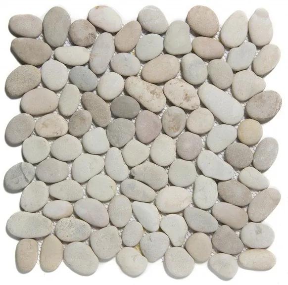 The Mosaic Factory Natural Stone mozaïektegel kiezelsteen wand 30x30cm voor wand en vloer voor binnen en buiten riviersteen bruin NSR800