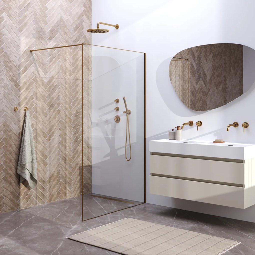 Brauer Season inloopdouche 120x200cm messing