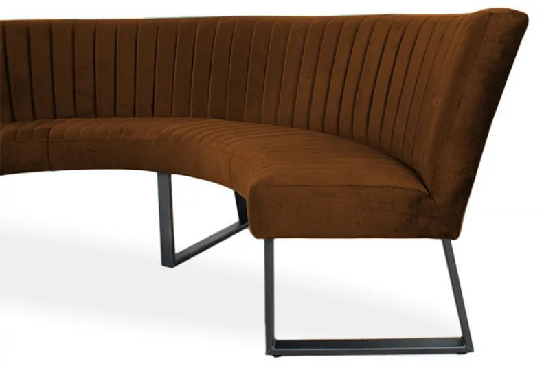 Eetkamerbank - Hengelo - geschikt voor ronde tafel 130 cm - stof Element bruin 07