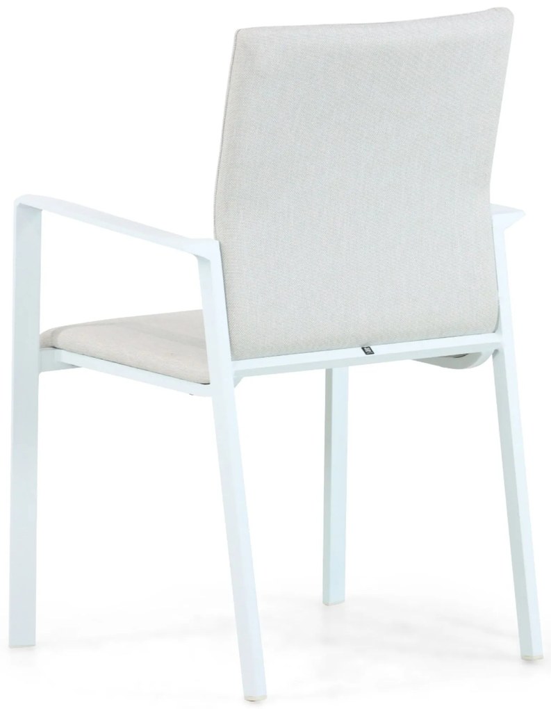 Tuinstoel stapelbaar Aluminium/textileen Wit Lifestyle Garden Furniture Rome