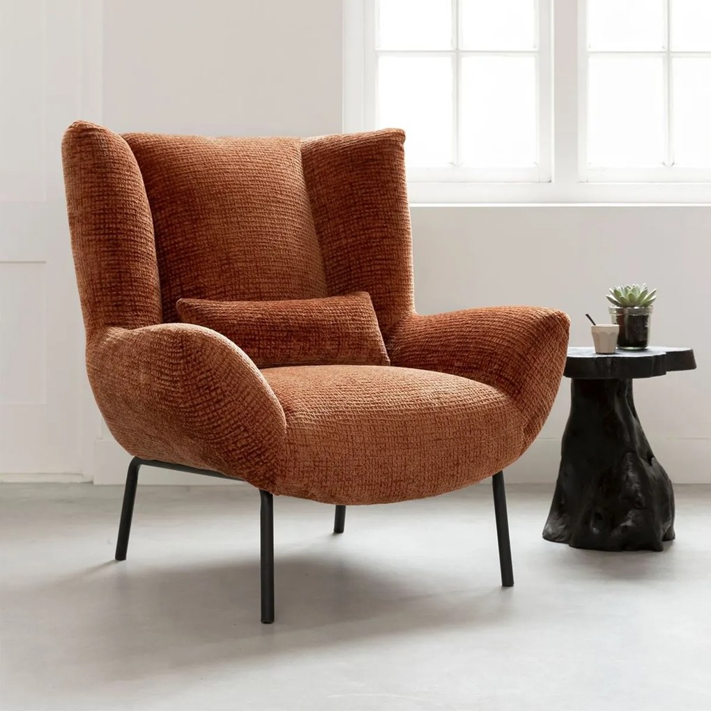 Must Living Astro Bruine Fauteuil Met Lendekussen