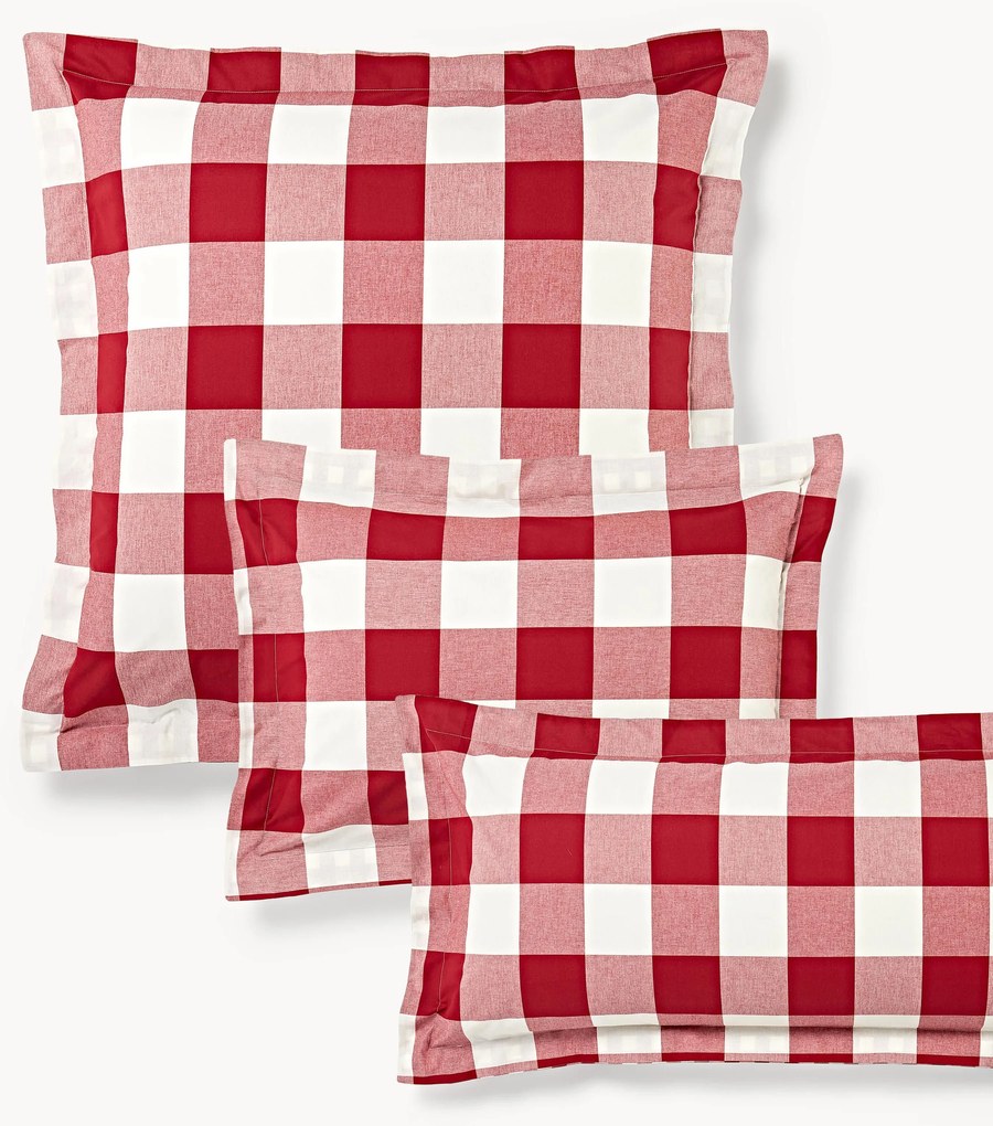 Geruite katoenen kussenhoes Nels