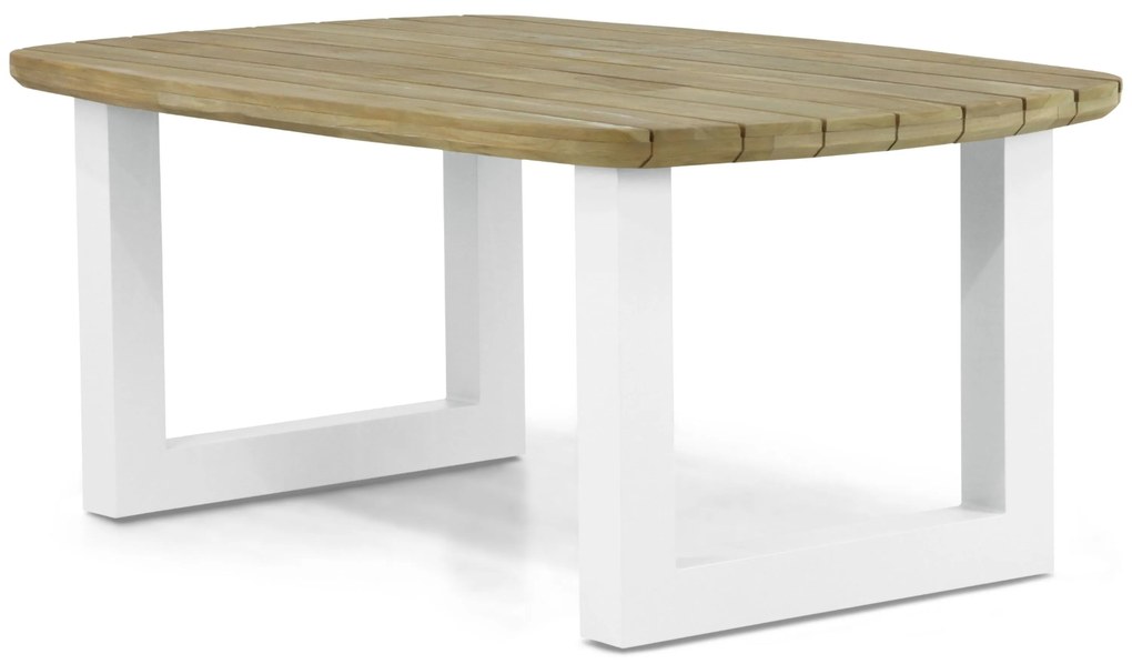 Dining Tuintafel rechthoekig 180 x 100 cm Aluminium/Teak Wit Falcon/Talai
