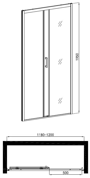 Badstuber Elite douchedeur 120x195cm met soft-close systeem