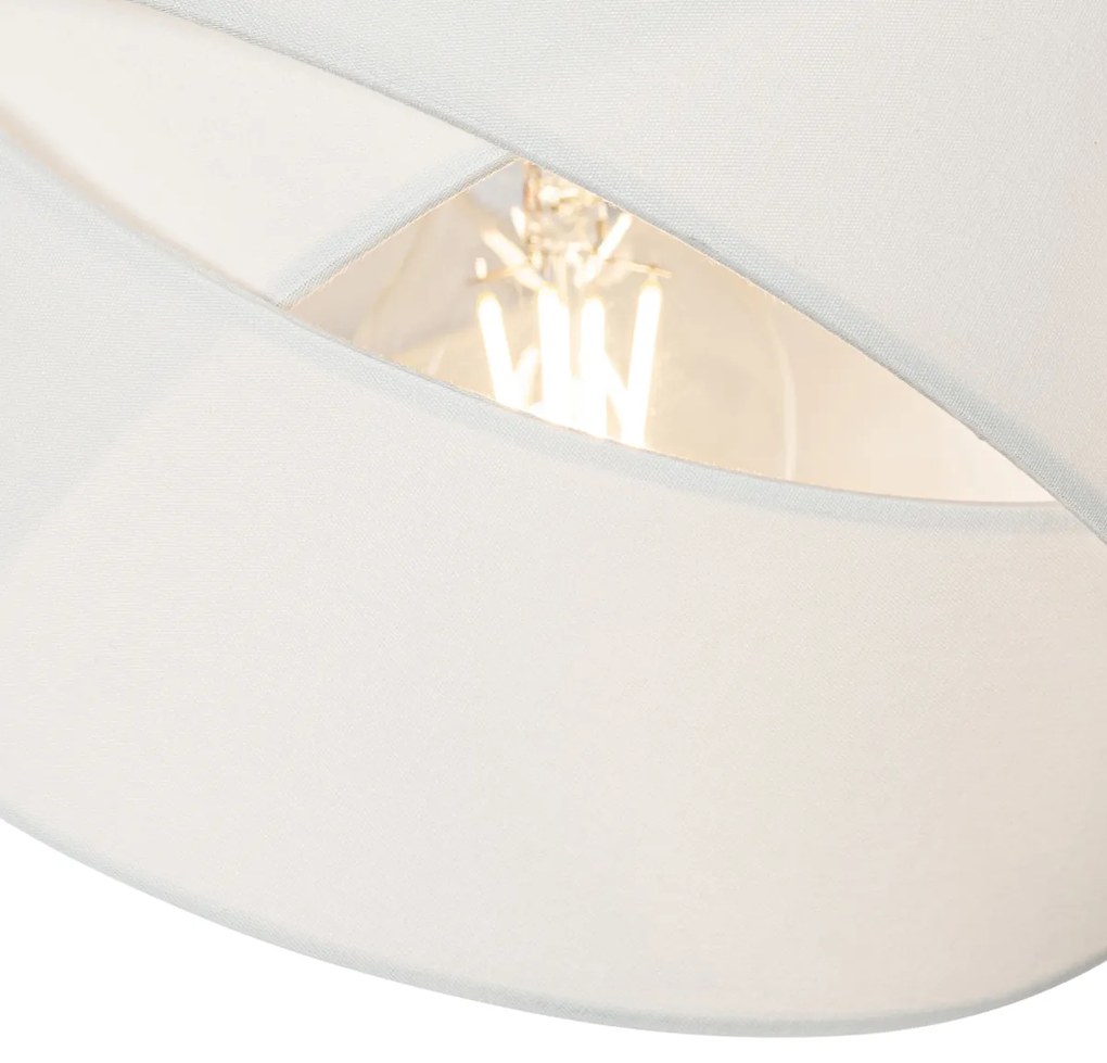Stoffen Moderne hanglamp zwart met wit 3-lichts - Cloth Modern E27 rond Binnenverlichting Lamp