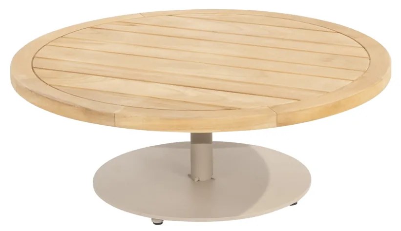 4 Seasons Outdoor Metropolitan hoekbank latte met Volta tafels Ø 45 en 80 cm LoungebankLoungeset   beige weerbestendig