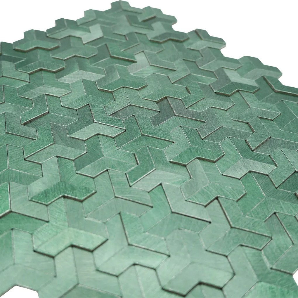 Zelfklevende Mozaïektegels Metaal | Trifold 3D Donkergroen | 30,3×28 cm | Keuken, Bad & WC