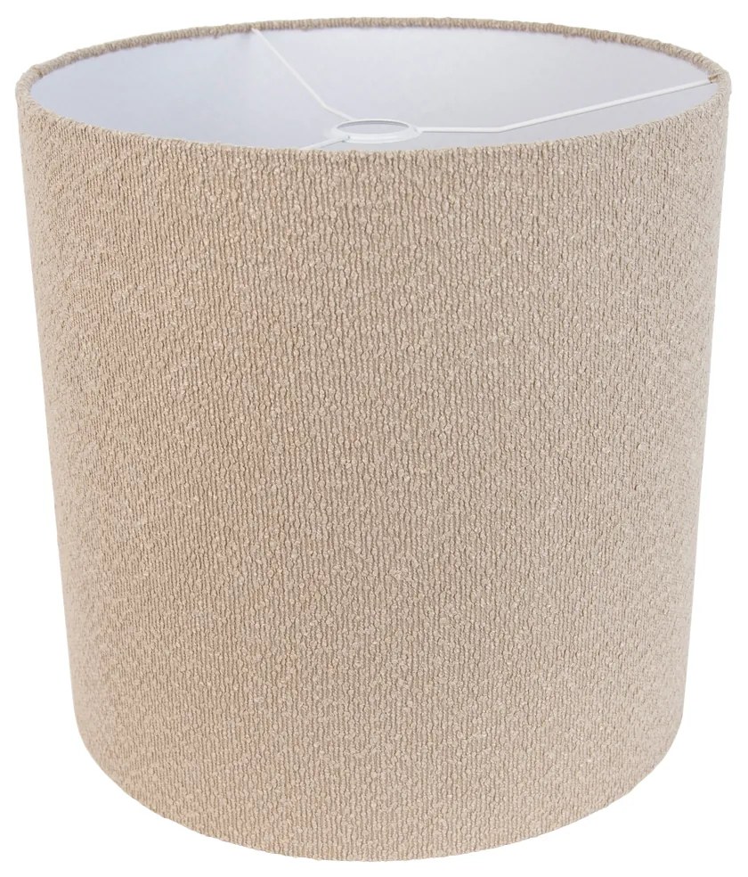 Stoffen lampenkap beige met teddy stof 40/40/40 Modern cilinder / rond rond