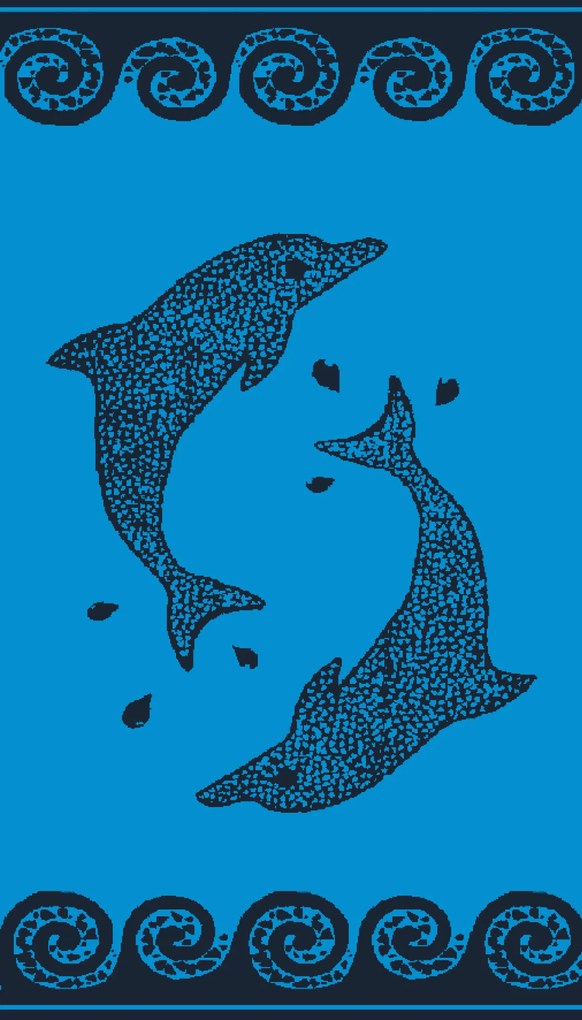 Strandlaken Velour – 100% katoen – 90×160 – dolphin