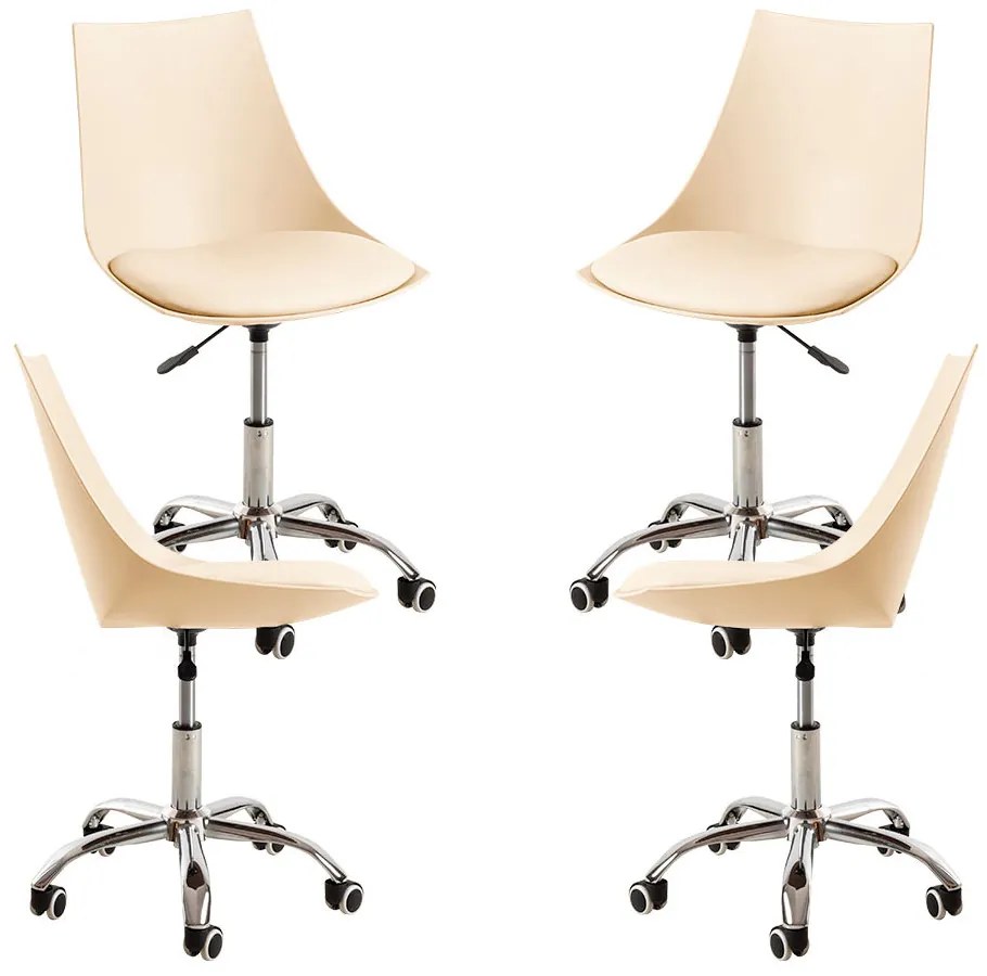 Set 4 Blok Bureaustoelen