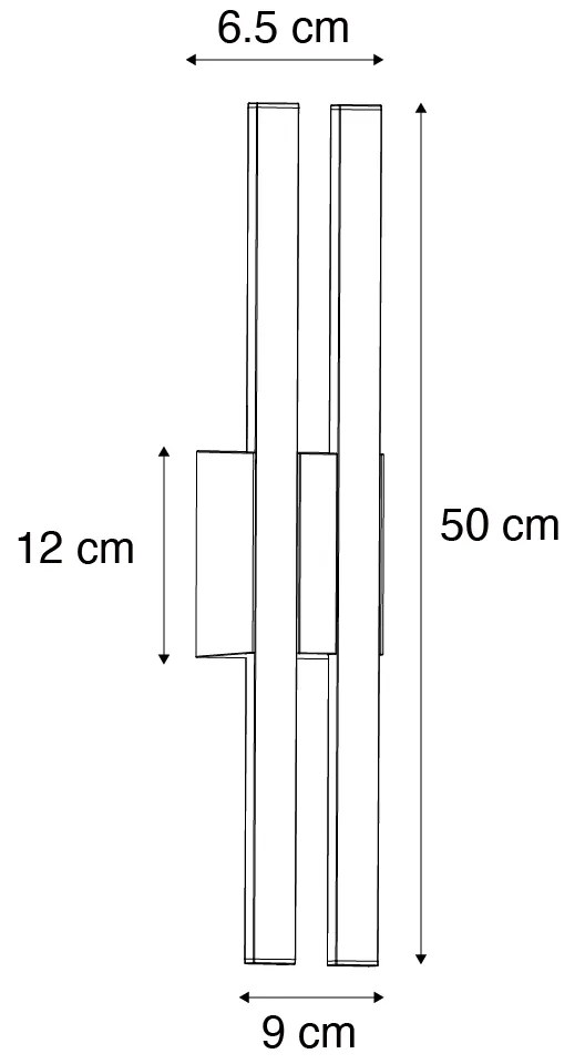 Moderne buiten wandlamp zwart incl. LED 2-lichts IP54 - Jamal