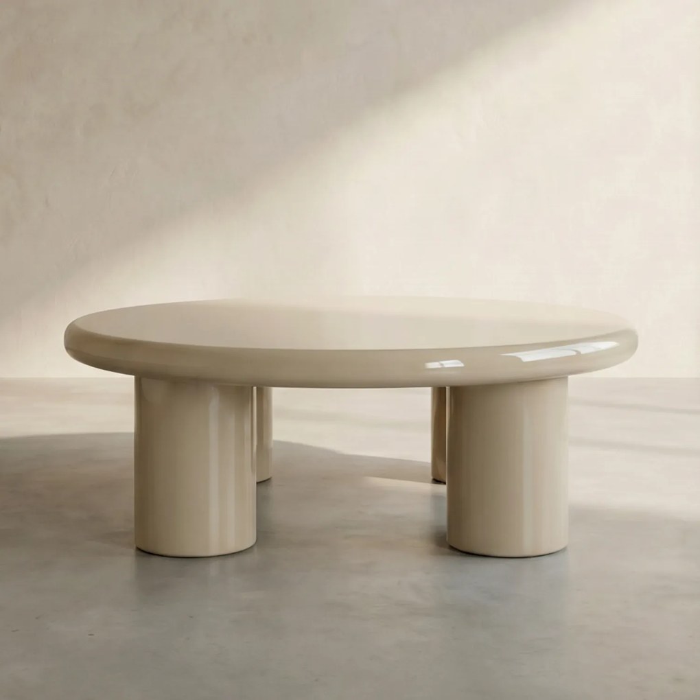 Ronde Salontafel Large Beige - 80 X 80cm.