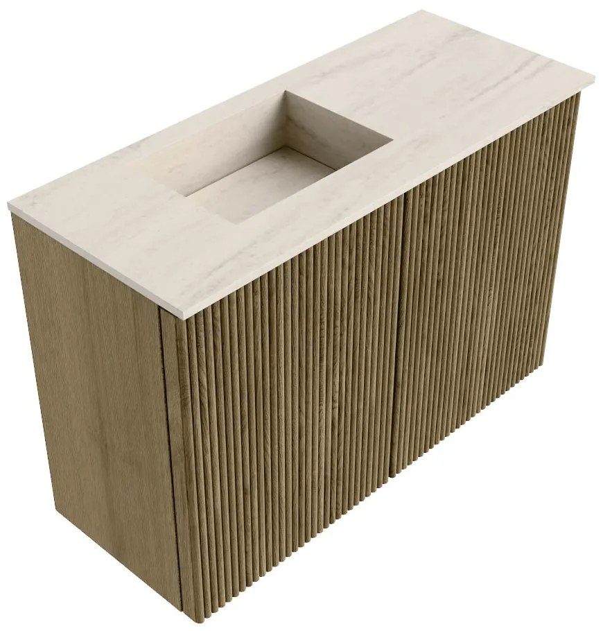 Mondiaz Joya DLux 60cm toiletmeubel dusk met wastafel faye links 1 kraangat meli