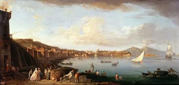 Claude Joseph Vernet - Kunstdruk Bay of Naples from the North, (40 x 20 cm)