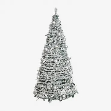 Taimy Opvouwbare Kerstboom Met Led-verlichting Grijs – Zilver & ↑150 Cm - Sklum