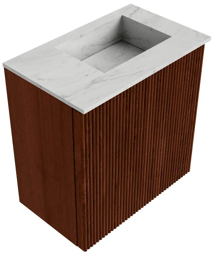 Mondiaz Joya DLux 40cm toiletmeubel ruby met wastafel faye rechts 1 kraangat opalo
