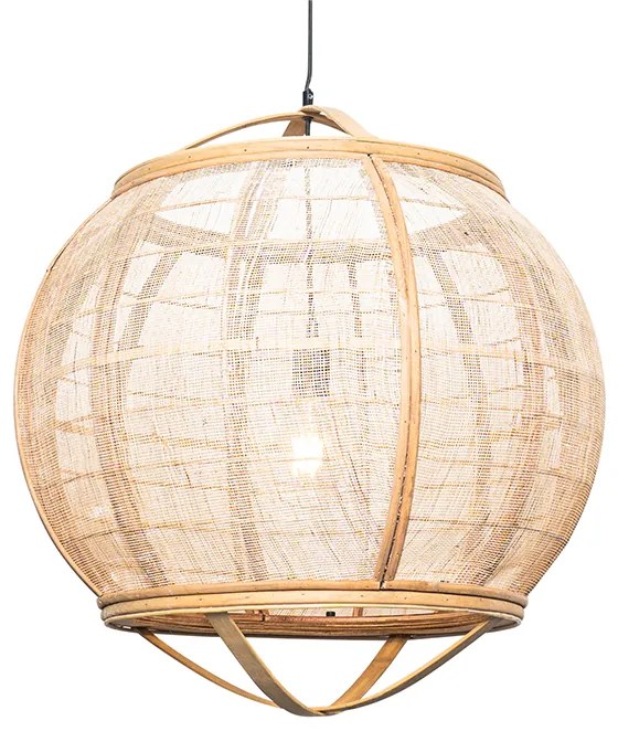 Stoffen Smart hanglamp met dimmer bruin 58 cm incl. Wifi G95 - Pascal E27 bol / globe / rond Binnenverlichting Lamp