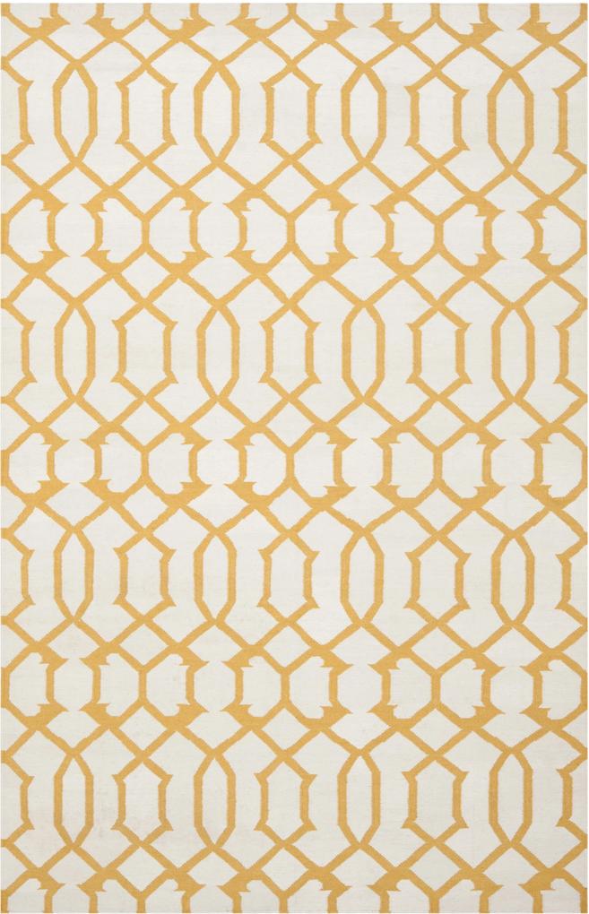 Safavieh | Handgeweven vloerkleed Margo Dhurrie 150 x 240 cm ivoor, geel vloerkleden wol vloerkleden & woontextiel vloerkleden