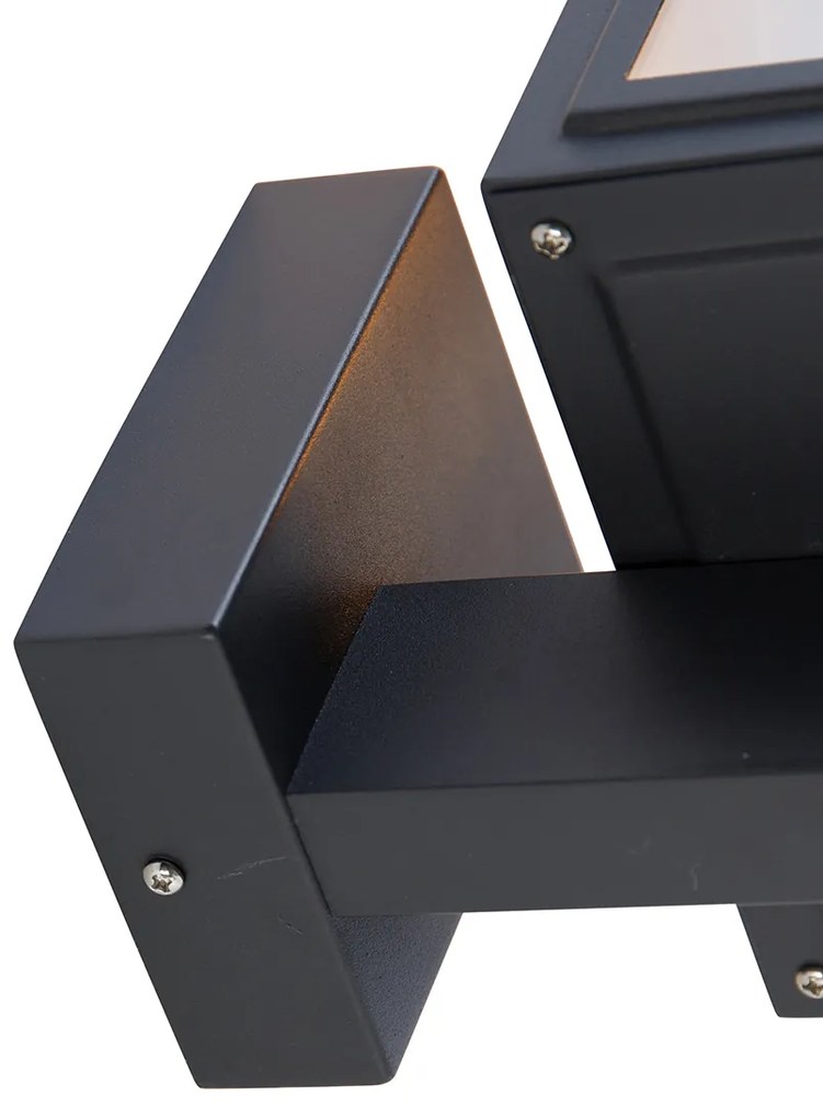 Smart buitenwandlamp met dimmer grijs incl. Smart G95 - Sutton Up Klassiek / Antiek, Landelijk / Rustiek, Retro E27 IP44 Buitenverlichting kubus / vierkant vierkant