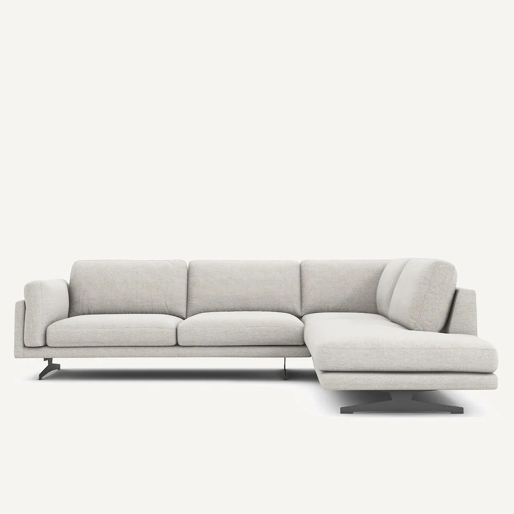 Hoekbank met longchair, gerecycled katoen, CÉSAR