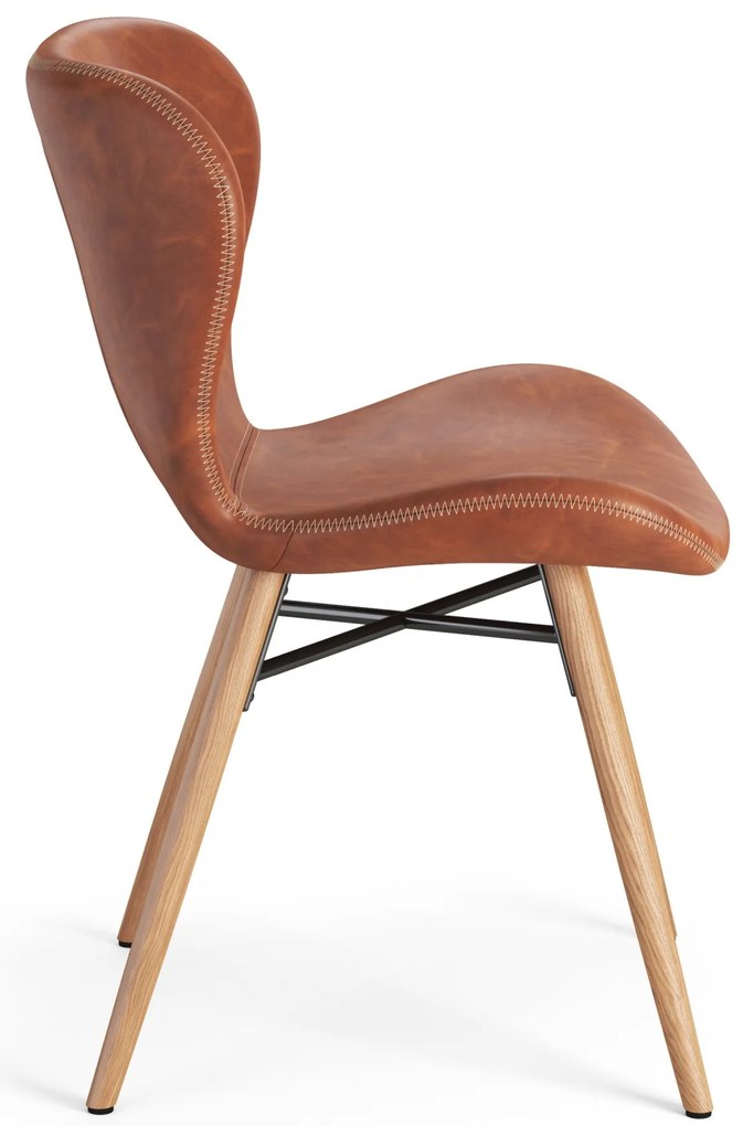 ALTEA Eco-leer Retro Brandy/poten natuur eiken – MODERNE STOEL VOOR WOONKAMER/EETKAMER/KEUKEN/KANTOOR