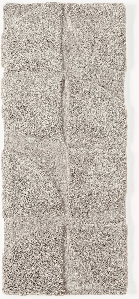 Pluizige hoogpolige loper Jade met verhoogde hoog-laag structuur