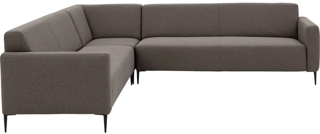 Goossens  Key West bruin, stof, 3-zits, modern design