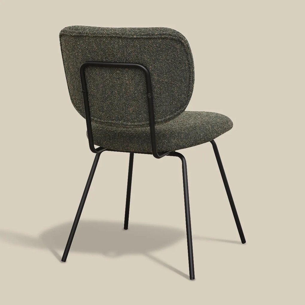 Moderne Eetkamerstoel Groen Boucle