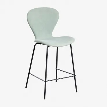 Uit Gestoffeerde Hoge Kruk Celadon & ↑66 Cm & Zwart - Sklum