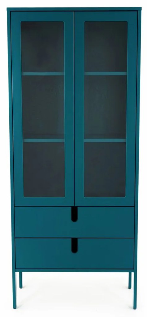 Tenzo Uno Vitrinekast Mat Blauw - 76x40x178cm.