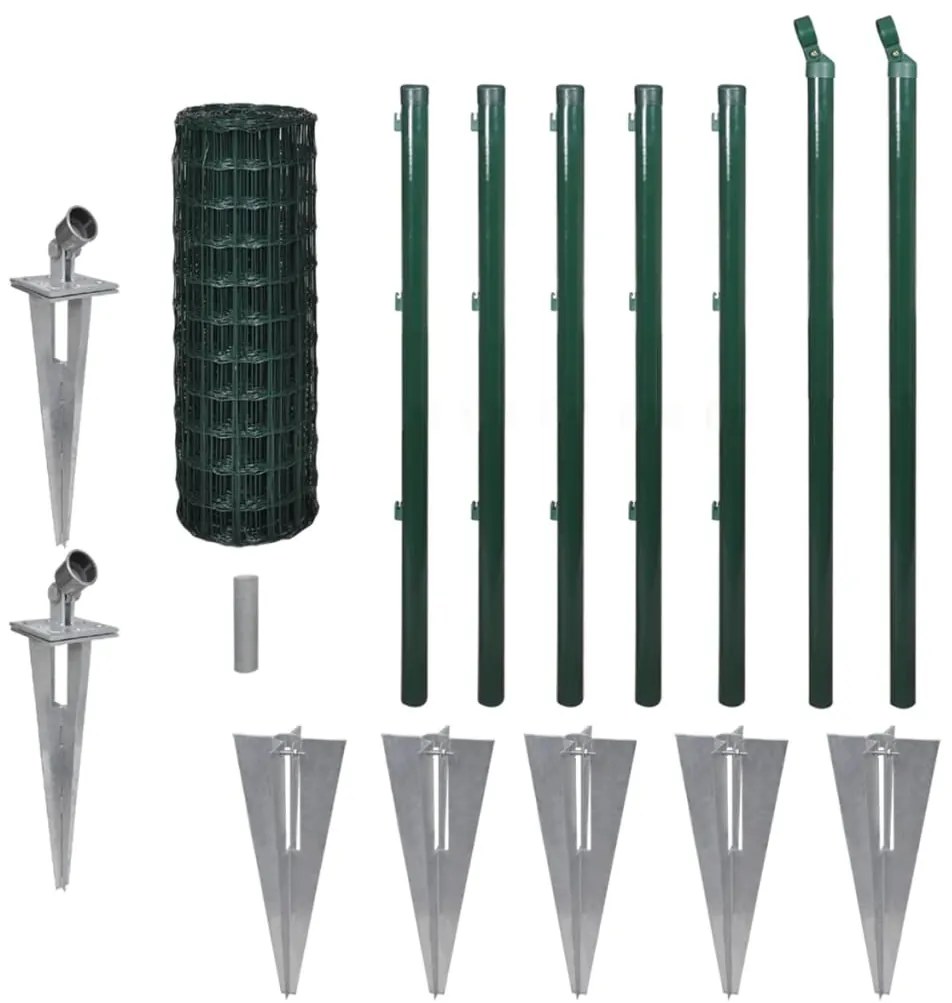 vidaXL Euro hek 10x0,8 m staal groen