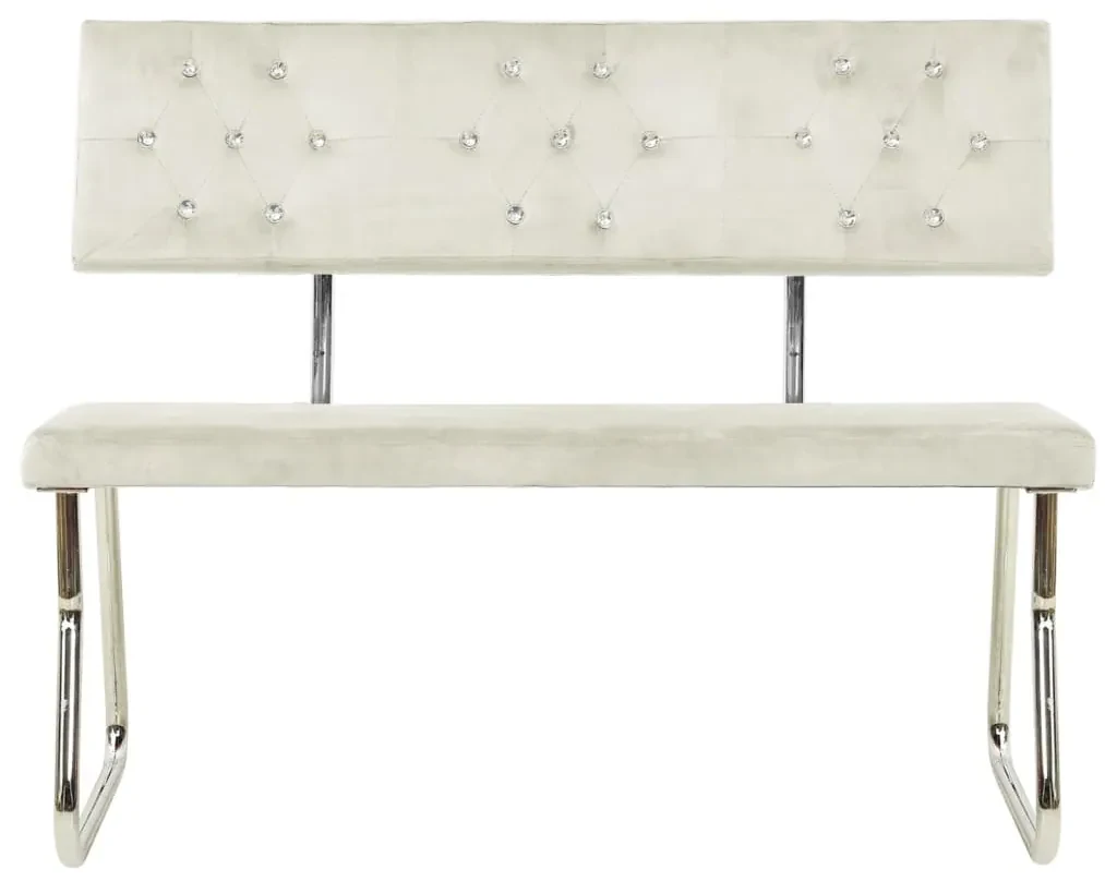 vidaXL Bankje 110 cm fluweel crèmewit