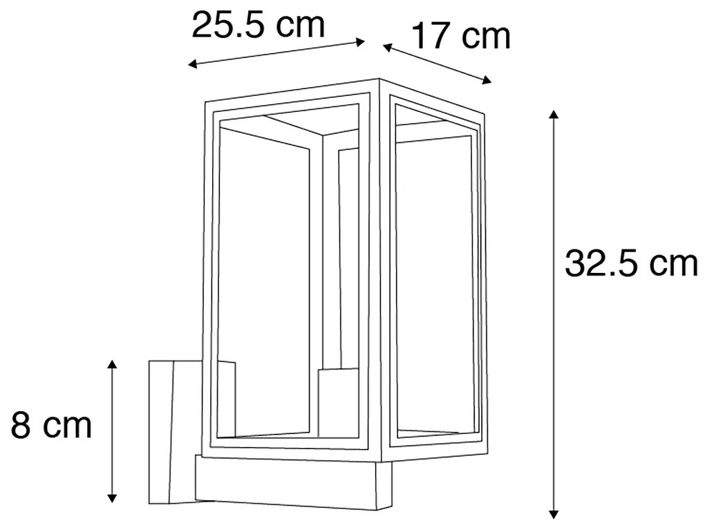 Smart buitenwandlamp met dimmer grijs incl. Smart G95 - Sutton Up Klassiek / Antiek, Landelijk / Rustiek, Retro E27 IP44 Buitenverlichting kubus / vierkant vierkant