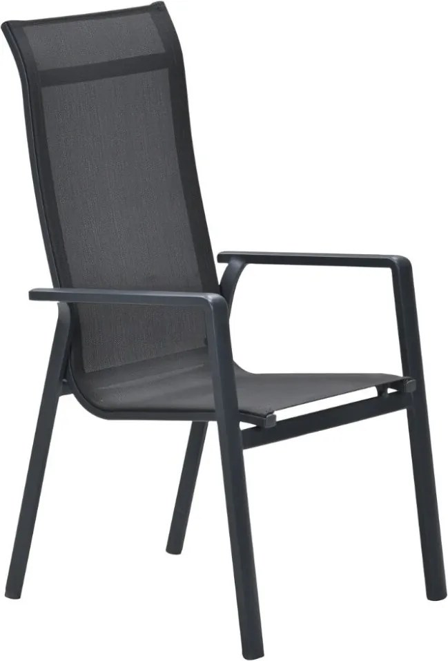 Garden Impressions Siena tuinstoel stapelbaar donker grijs - 2 stuks