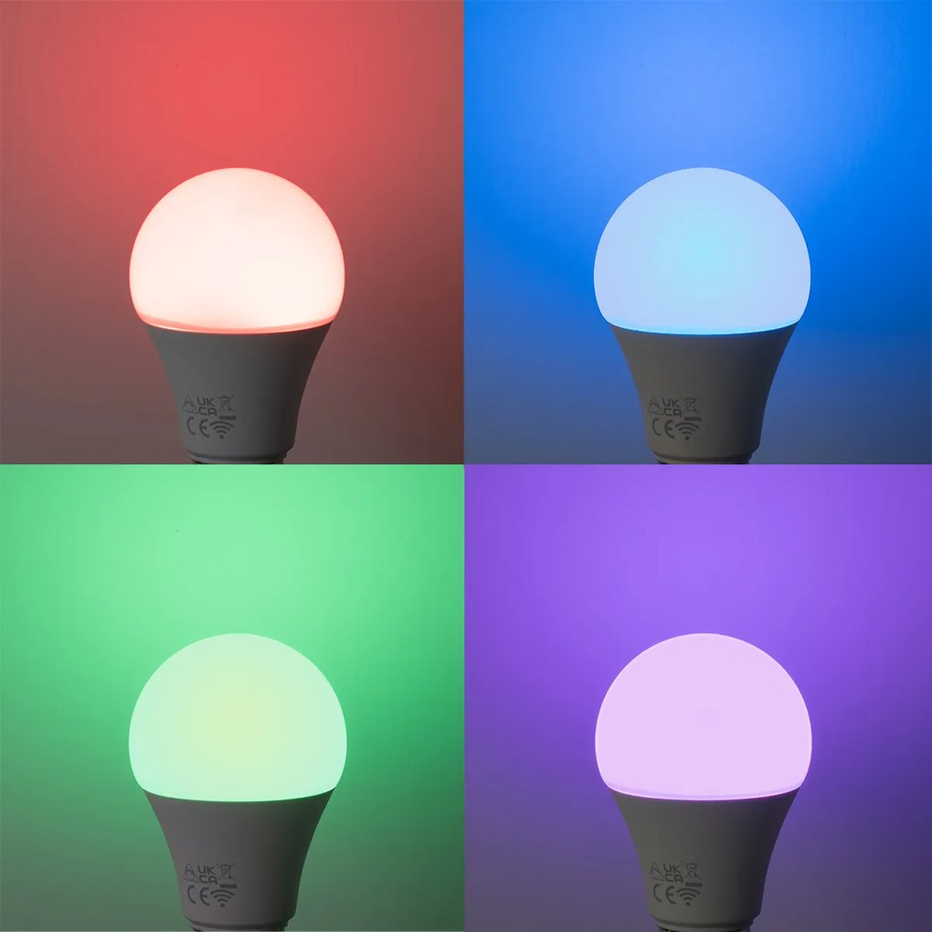 Set van 5 Smart E27 LED lampen A60 mat RGBW 9W 806 lm 2700-6500K