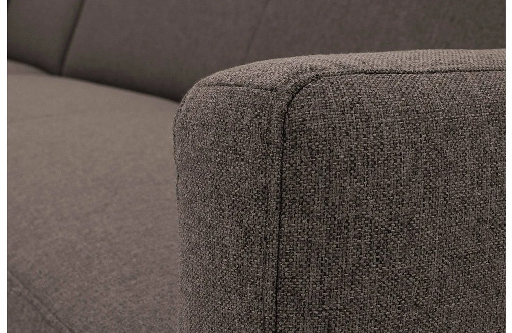 Goossens  Key West bruin, stof, 3-zits, modern design met ligelement links