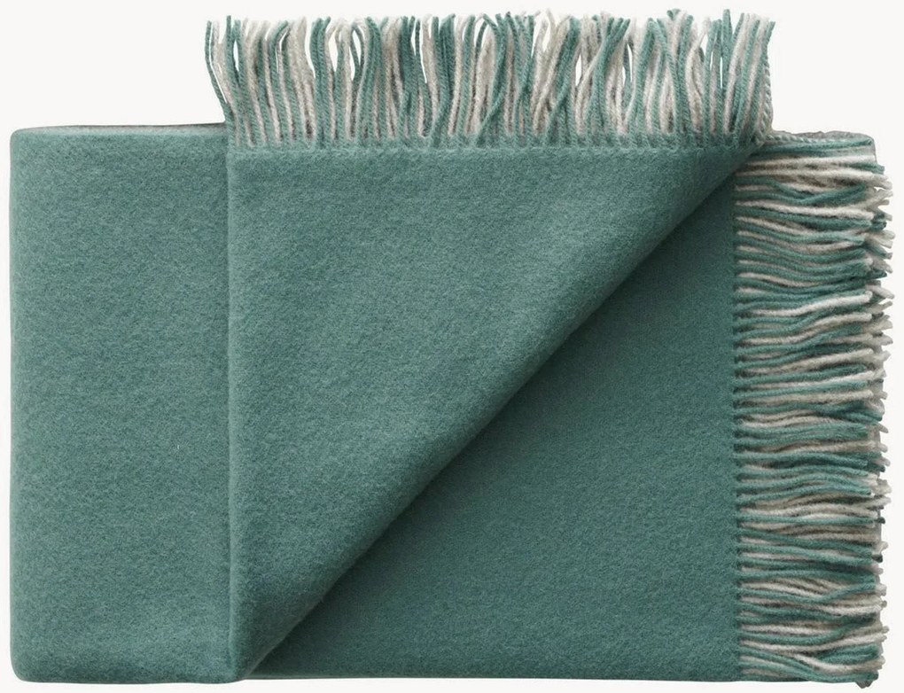 Wollen plaid Drejø met franjes
