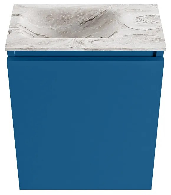 Mondiaz Ture DLux toiletmeubel 40cm jeans met wastafel glace links zonder kraangat