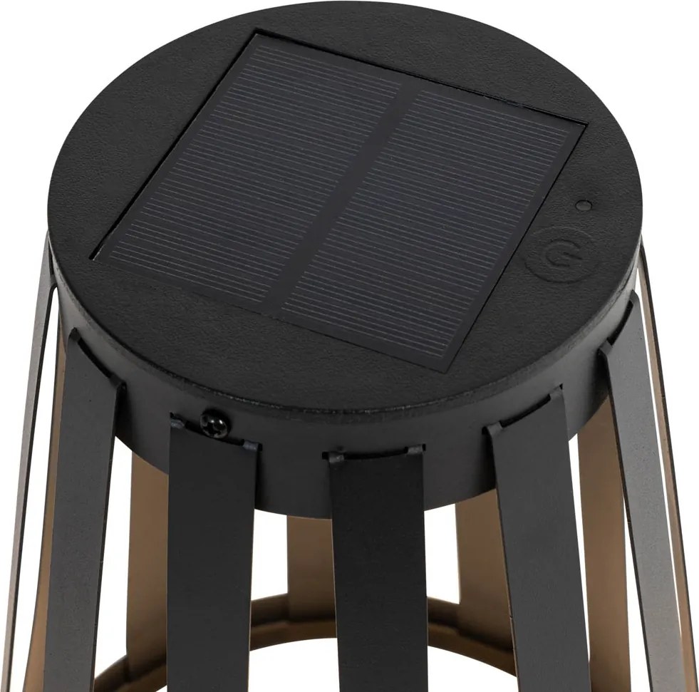 Buiten tafellamp zwart incl. LED 3-staps dimbaar solar en oplaadbaar - Penny