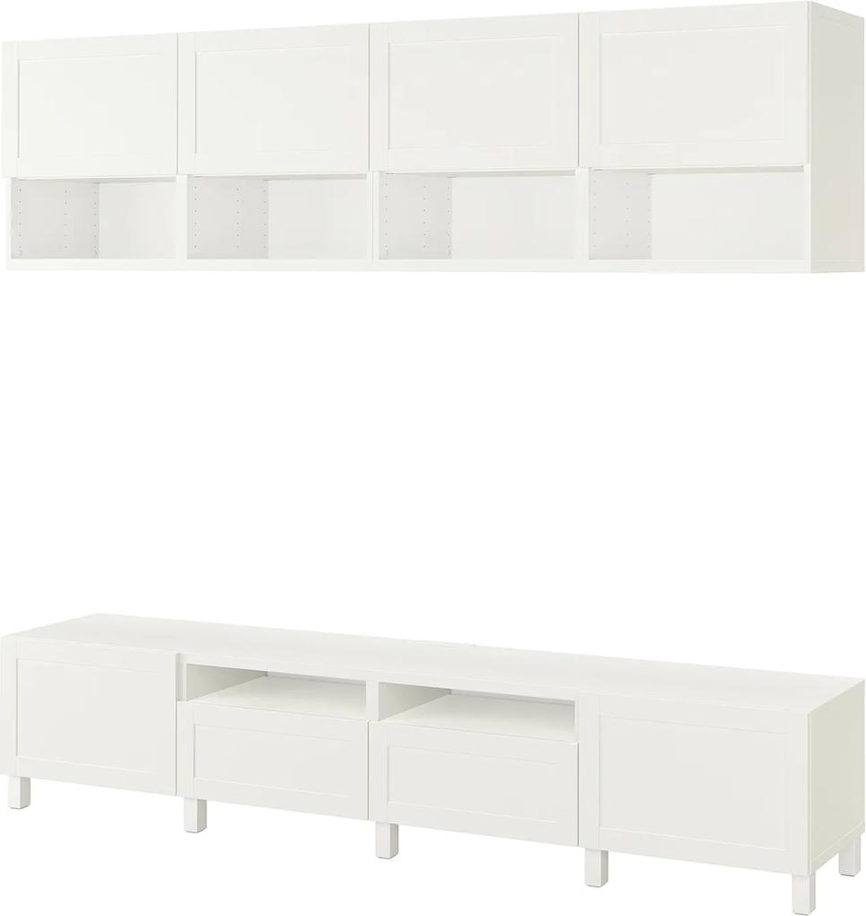 IKEA BESTÅ Tv-meubel, combi 240x42x230 cm Wit/hanviken/stubbarp wit Wit/hanviken/stubbarp wit - lKEA