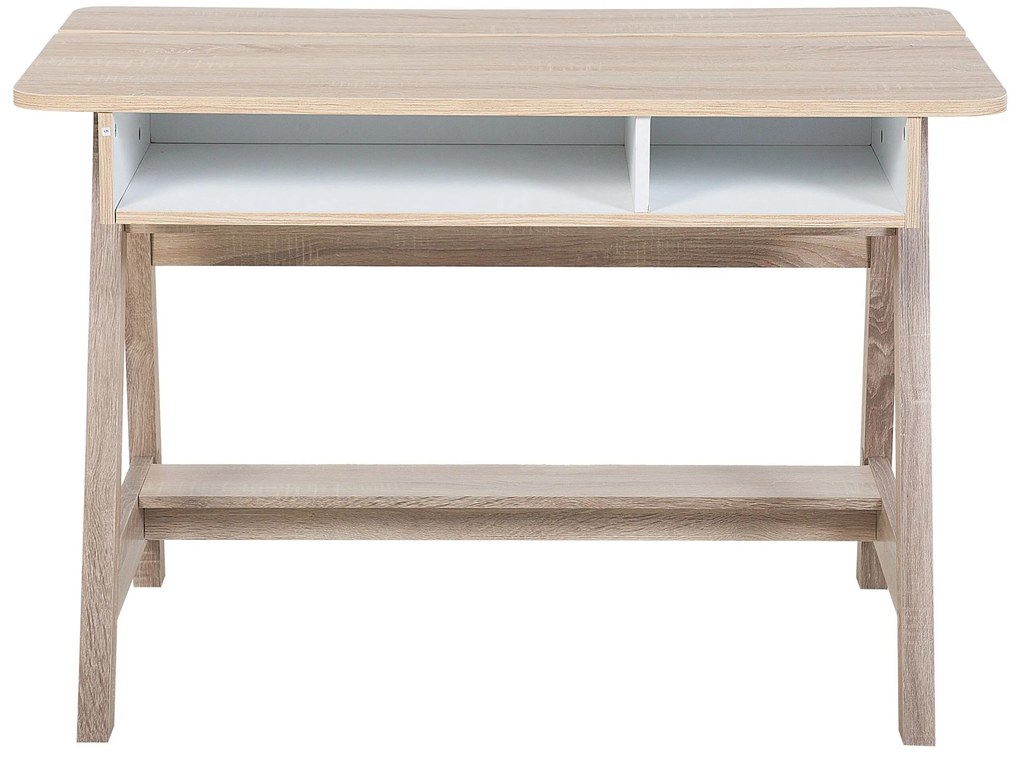 Bureau lichte houtkleur/wit 110x60 cm JACKSON Beliani